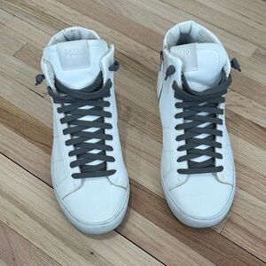 P448 high top recycled leather white sneakers size EU 40